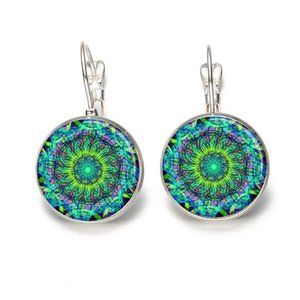 3x Boho Hypnotic Viridescent Silver Earrings